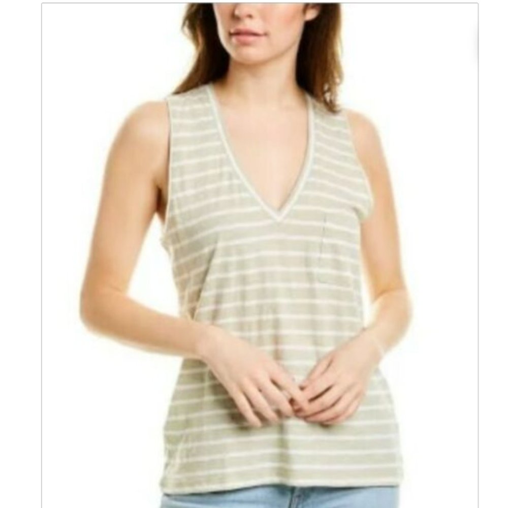 Madewell Whisper Cotton V-neck Pocket Tank Top NWT